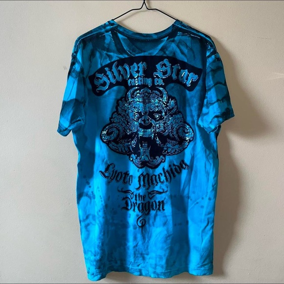 Y2K Silver Star Lyoto Machido The Dragon Affliction Side Brand AOP Tee - Picture 2 of 5